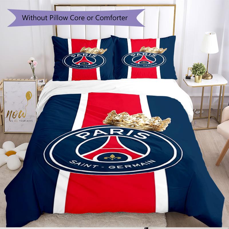 3pcs Duvet Cover Set (1*Duvet Cover + 2*Pillowcase, Without Core), Manchester City FC Print Soft All‑Season Bedding Set, Home Bedroom Decor Gift
