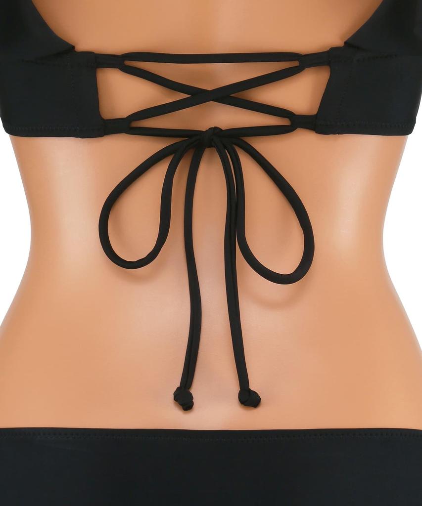 Swimwear Bikini Lightweight and Flattering Wire Bikini Black [Sanai Paradise] Set, [Easy-to-wear Swimsuit] 55-53-3-1657