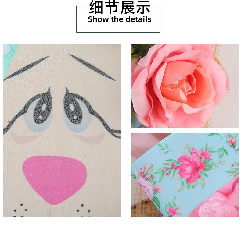 2024 New Easter Wreath Pendant Holiday Cartoon Theme Decoration Scene Arrangement