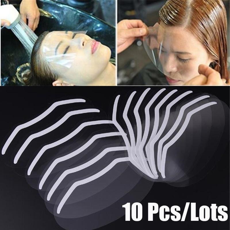 10 шт., парикмахерская, парикмахерская, краска для волос, лак для волос, защита для лица, глаз, защитная маска для лица, прозрачная наклейка на челку, волосы