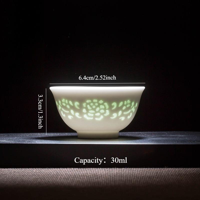 1 шт. Чисто-белый полый изысканный набор для кунг-фу чая, высококлассная чайная чашка, чайная пиала, чайная комната, одинарная чашка мастера, чайная чашка