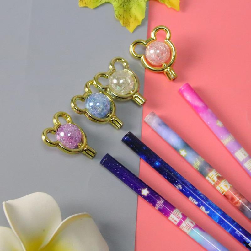 Cute Cartoon Crystal Bear Gel Ink Pens Kawaii Stationery Material Office School Supplies Kids Gifts 1 Piece