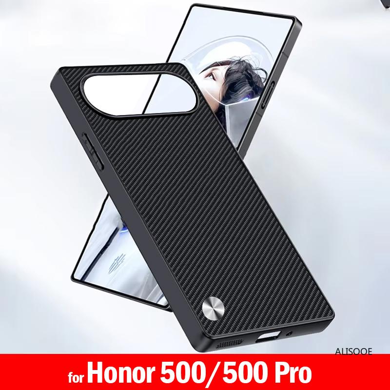 Кожаный чехол Funda для Honor 500 Pro / Honor 500 Чехол-крышка Модная текстура из волокна ПУ-кожа Защита Ударопрочная задняя крышка Capa