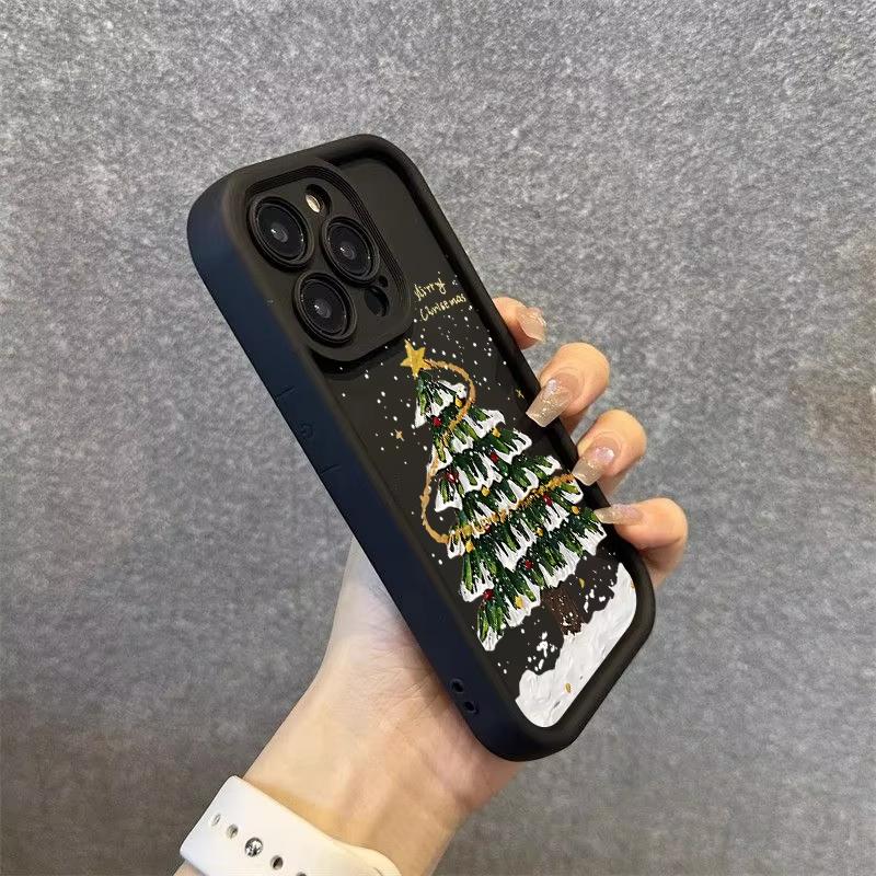 Силиконовый чехол для телефона 'Рождественская елка' для iPhone 17 16 15 14 13 12 11 Pro Max 17 Air 16E XS X XR 7 8 Plus Мягкий силиконовый чехол