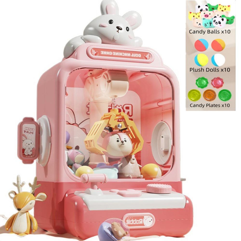 Electronic Mini Clip Doll Machine Strong Grip Cartoon Claw Crane Machine  Arcade Game