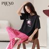 Paibangnu Summer Autumn New Dragon Fruit Striped Control Favorite Women's Minimalist Pajamas HK
