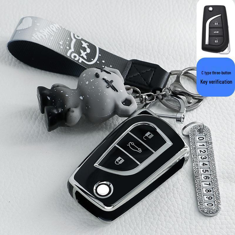 Чехлы для ключей для женщин: Подходит для Toyota Corolla, Camry, Levin, Avalon, Highlander, RAV4 и CHR.