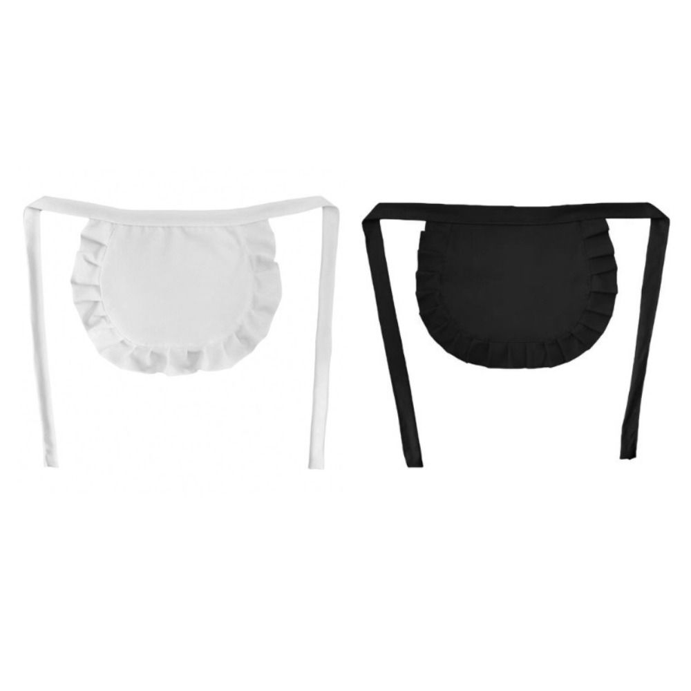 1Pcs Black White Waist Apron Waitress Maid Style Half Apron for Coffee Shop Restaurant