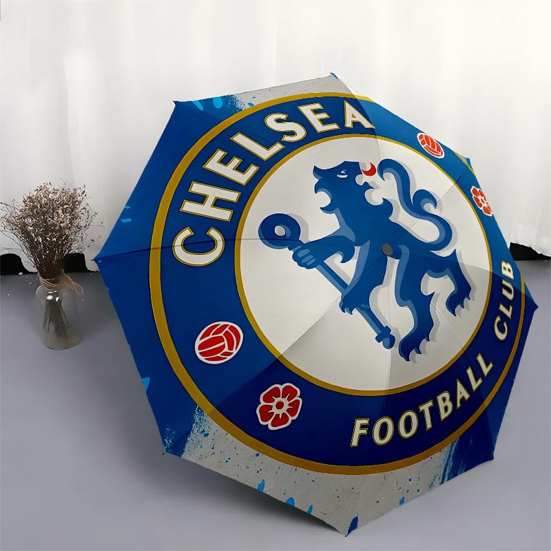 Chelsea Football Club Crest- Automatic Opening and Closing, 8-rib Structure Portable Umbrella, Suitable for Men and Women in All Seasons - P