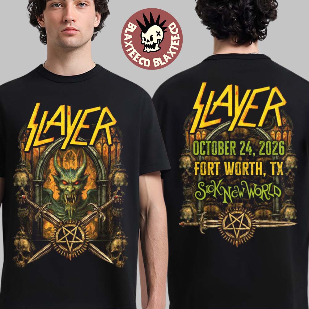 Slayer Sick New World 2026 Festival Event Tee In Fort Worth TX On October 24 2026 T-Shirt