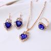 Fashion Ladies Jewelry Set Romantic Heart Bridal Wedding Necklace Ring Set