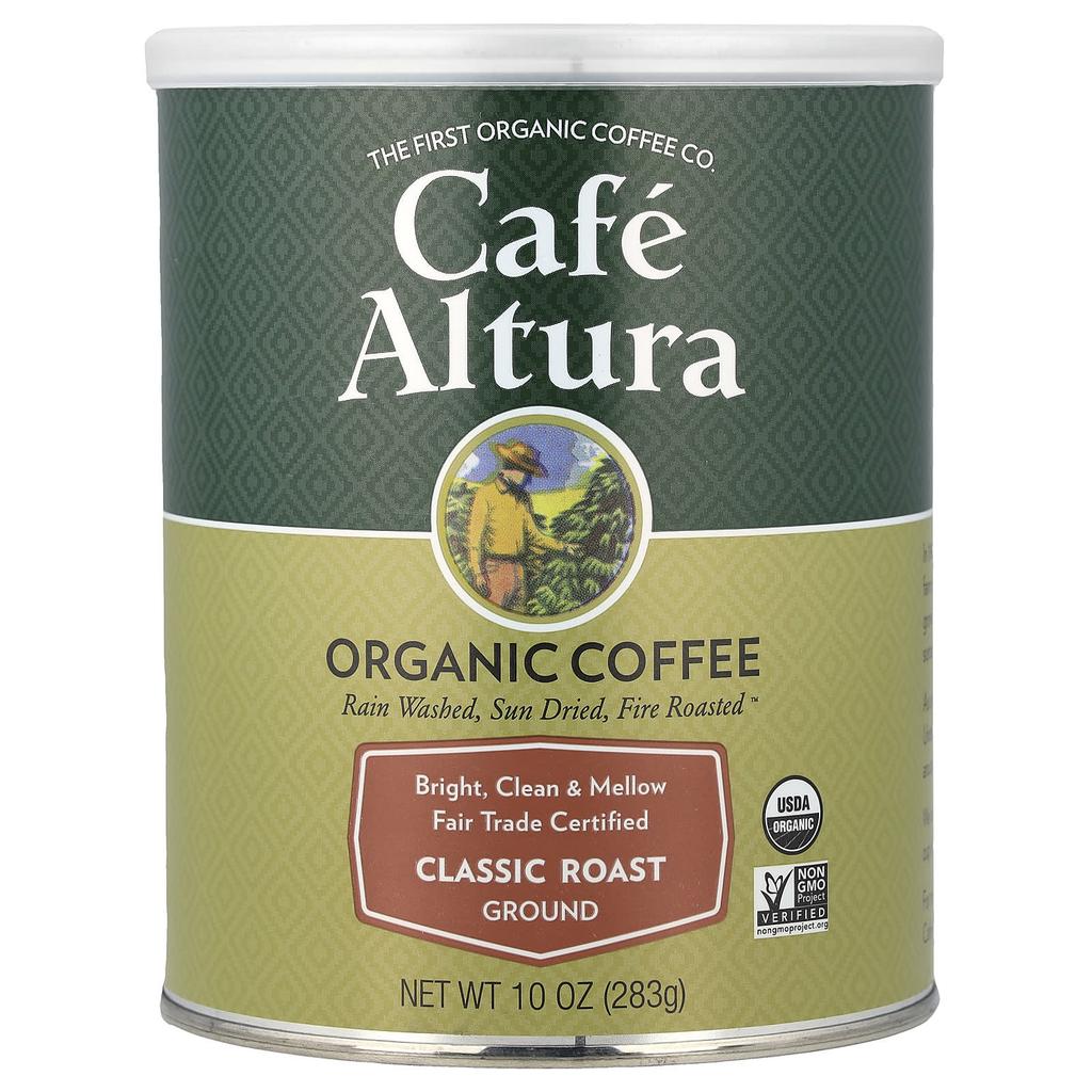 Cafe Altura, Organic Coffee, Ground Coffee, Classic Roast, 283g (10oz)