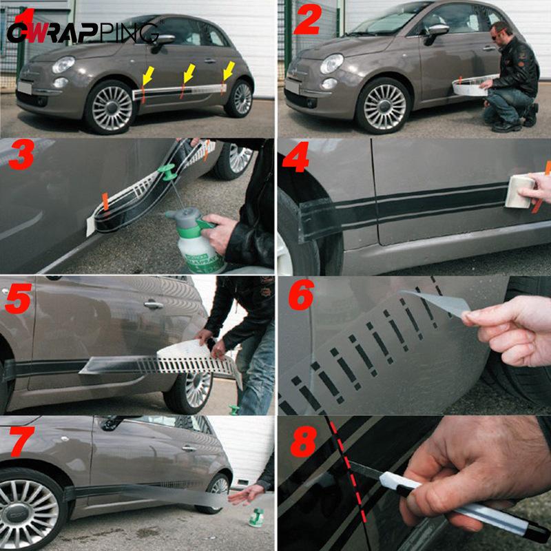 Наклейки для украшения боковых дверей автомобиля, водонепроницаемая виниловая гоночная длинная полоса, наклейка на дверь, наклейка на кузов, лента для аксессуаров для тюнинга автомобиля