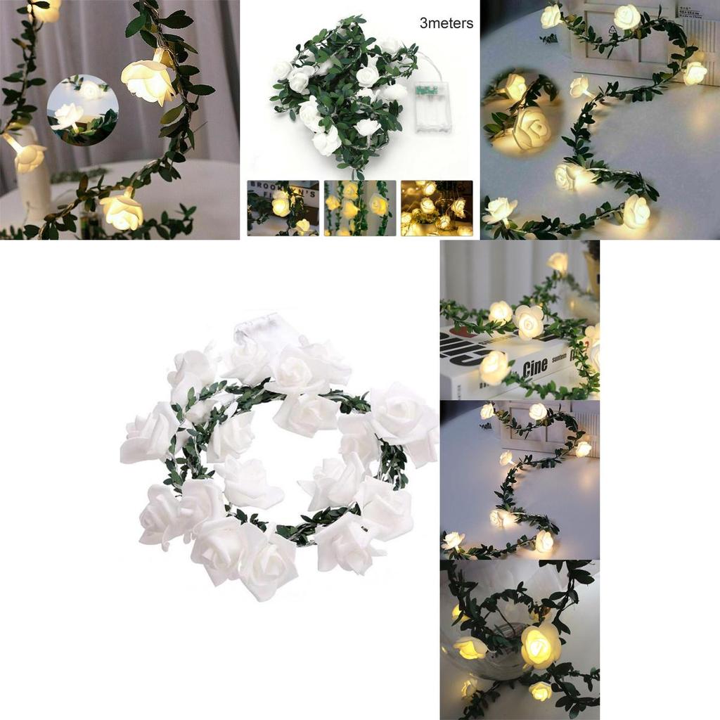 Elegant Warm White Led Rose Flower String Lights With Battery Box For Versatile Decorations