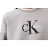Calvin Klein Повседневный короткий свитер свободного кроя с круглым вырезом, спущенным плечом и длинным рукавом. Женский свитшот серый 47A214G-031