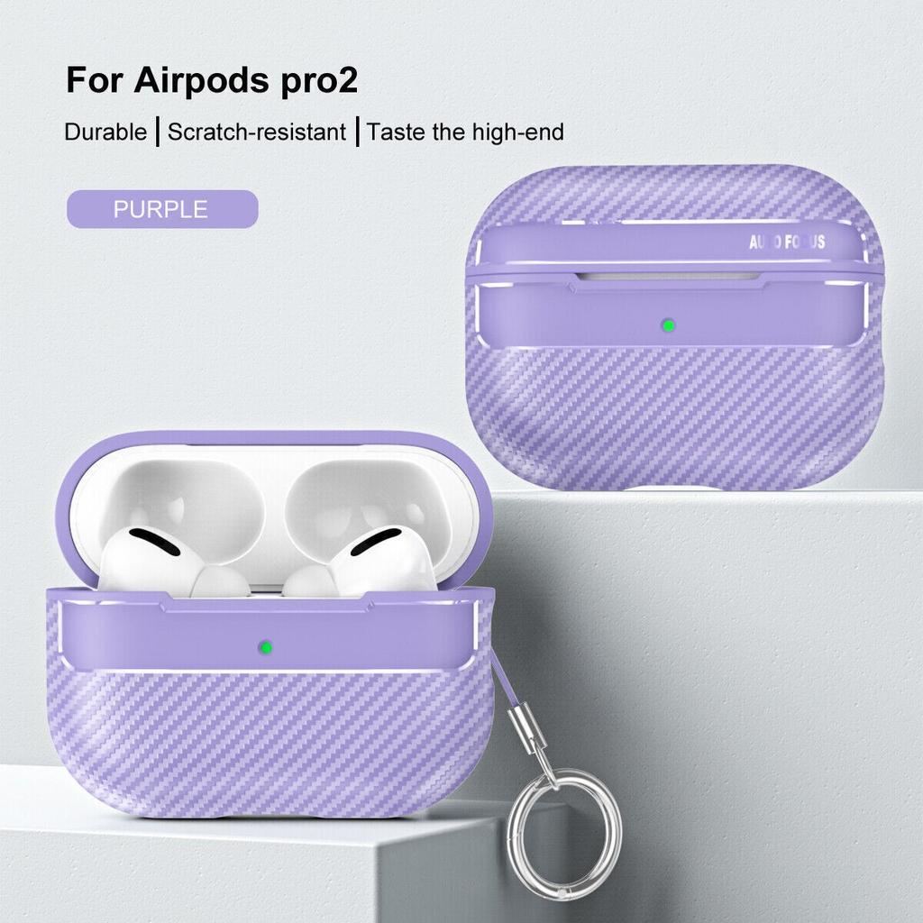 Для Apple Airpods Pro 2-го поколения Ударопрочный Чехол-брелок из Углеродного Волокна