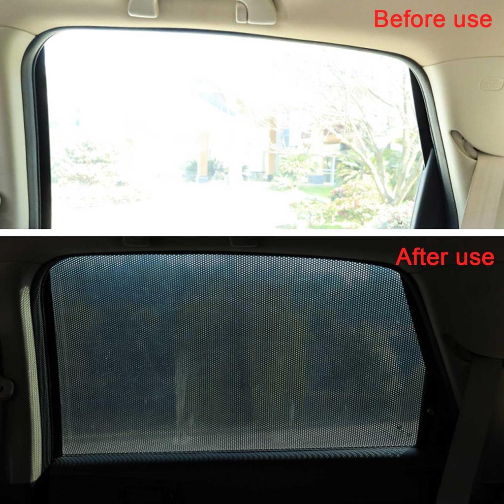 2PCS Car Side Window Sun Shades Stickers Sun Protection Window Sunscreen Cover Black PVC Sunshade With Small Holes Side Blocks