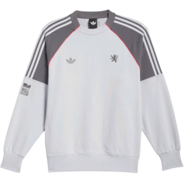 adidas Originals X Lyon Team Collaboration FW25 Спортивный пуловер с круглым вырезом и длинными рукавами, унисекс, JY8383