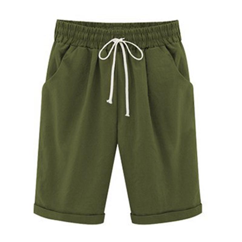 Пятидлинные брюки, элегантные женские повседневные брюки с эластичной резинкой на талии, большие размеры, женские бандажные свободные шорты