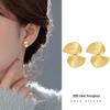 Banyan Tree S925 Silver Gold-plated Origami Fan Earrings for Women - Irregular Arc High-end Design