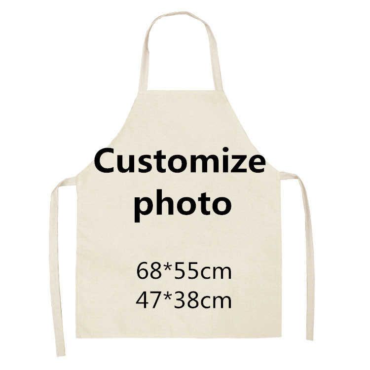 Customized Photo image Aprons Kitchen Linen Apron for Man Woman Any DIY Design Baking Cooking Apron Adult Kids Aprons
