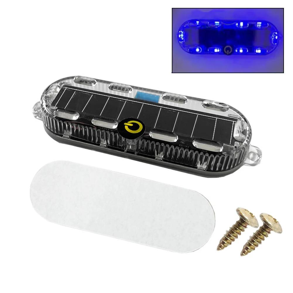 Solar Power Mortorcycle LED Warning Light Car Night Ride Tail Light Anti-rear Strobe Light for Auto Motorcycle Electric Bicycle