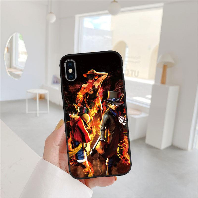 One Piece Luffy Soft Shell Phone Case for iPhone 16 15 14 13 12 Pro Max Plus Mini