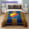 Djurgårdens IF Custom Name Text Bedding Set 1 Duvet Cover+2 Pillowcases Soccer Logo Personalized Gift For Special Occasion Bedroom Decor