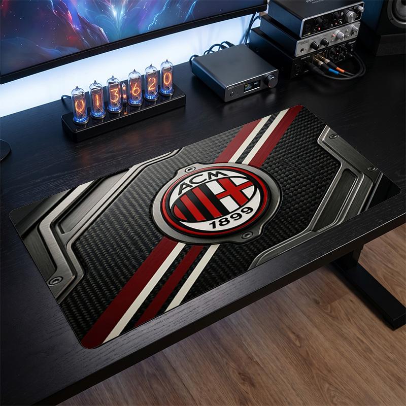 Большой коврик для мыши с принтом AC Milan, нескользящий мягкий резиновый игровой коврик для стола, декор для офисного ноутбука компьютера