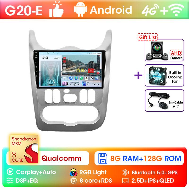 Srnubi autoradio pour Renault Logan 1 Sandero 2009 - 2015 pour Dacia Duster 2010 - 2017 Carplay Android Auto BT GPS unité principale