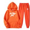 Direct supply Printed hooded sweater sweatpants set Loose casual men's sweater set Manufacturers have a large number of spot