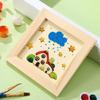 8-5pcs Unfinished Picture Frame Wood DIY Painting Frame Clay Wooden Blank Frames