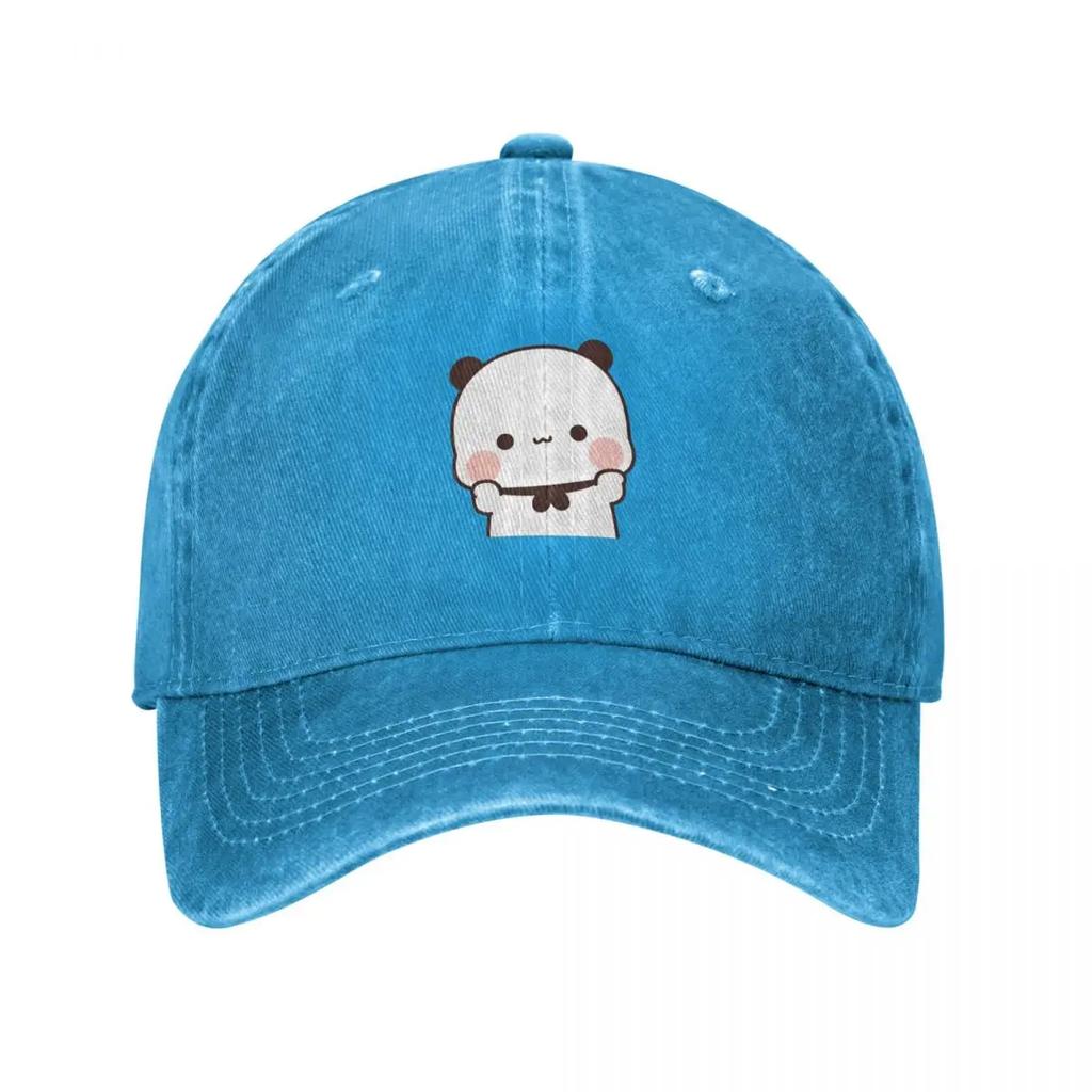 Cute BuBu Panda saying Hello to you Baseball Cap Hat Beach Hat Unisex sun caps designer cap Unisexs Caps Womens