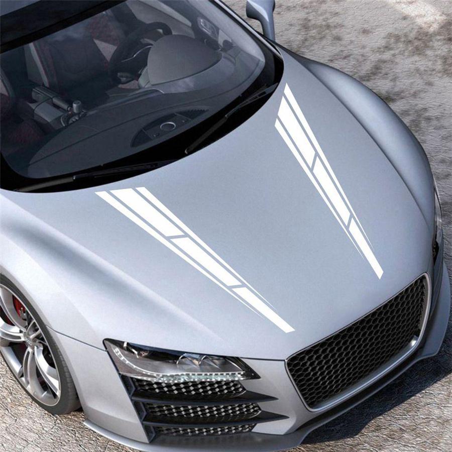 2 шт. Автомобильная наклейка на передний капот Полосы для гонок Графическая наклейка Аксессуары