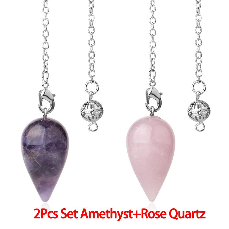 Капля воды, аметист, персонализированная универсальная независимая упаковка, подвеска-маятник из натурального кристалла