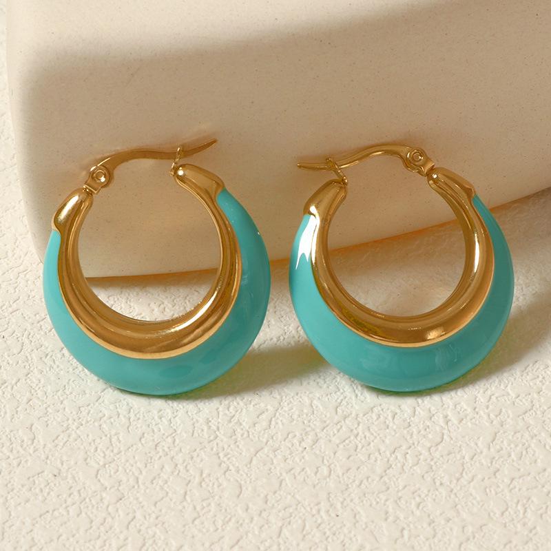 Ретро Эпоксидные Серьги-Кольца с Эмалью: Модный, Высококлассный и Универсальный