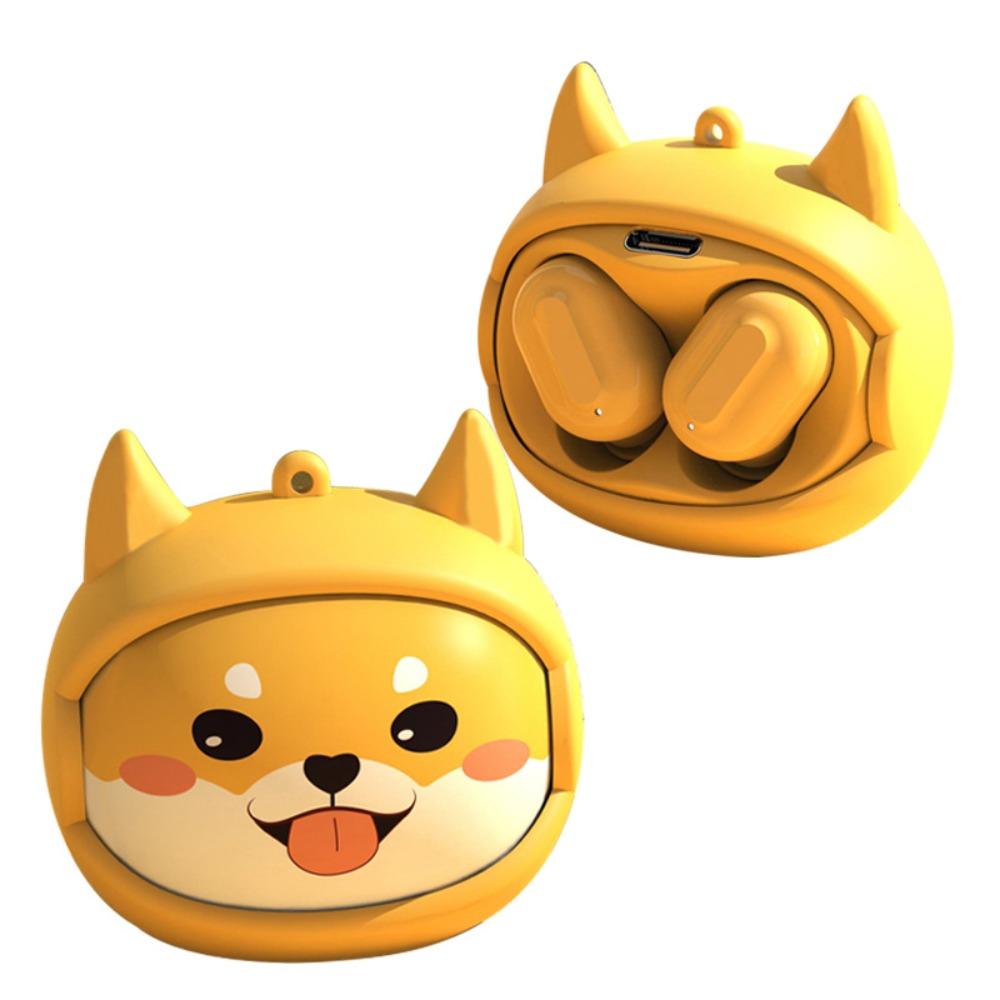 with Mic In Ear Bluetooth Earphones Shiba Inu Cartoon Earbuds New 360° Pattern Change Headphones