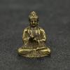 Mini Retro Brass Buddha Statue Pocket Sitting Buddha Sculpture Home Office Desk Decorative Ornament