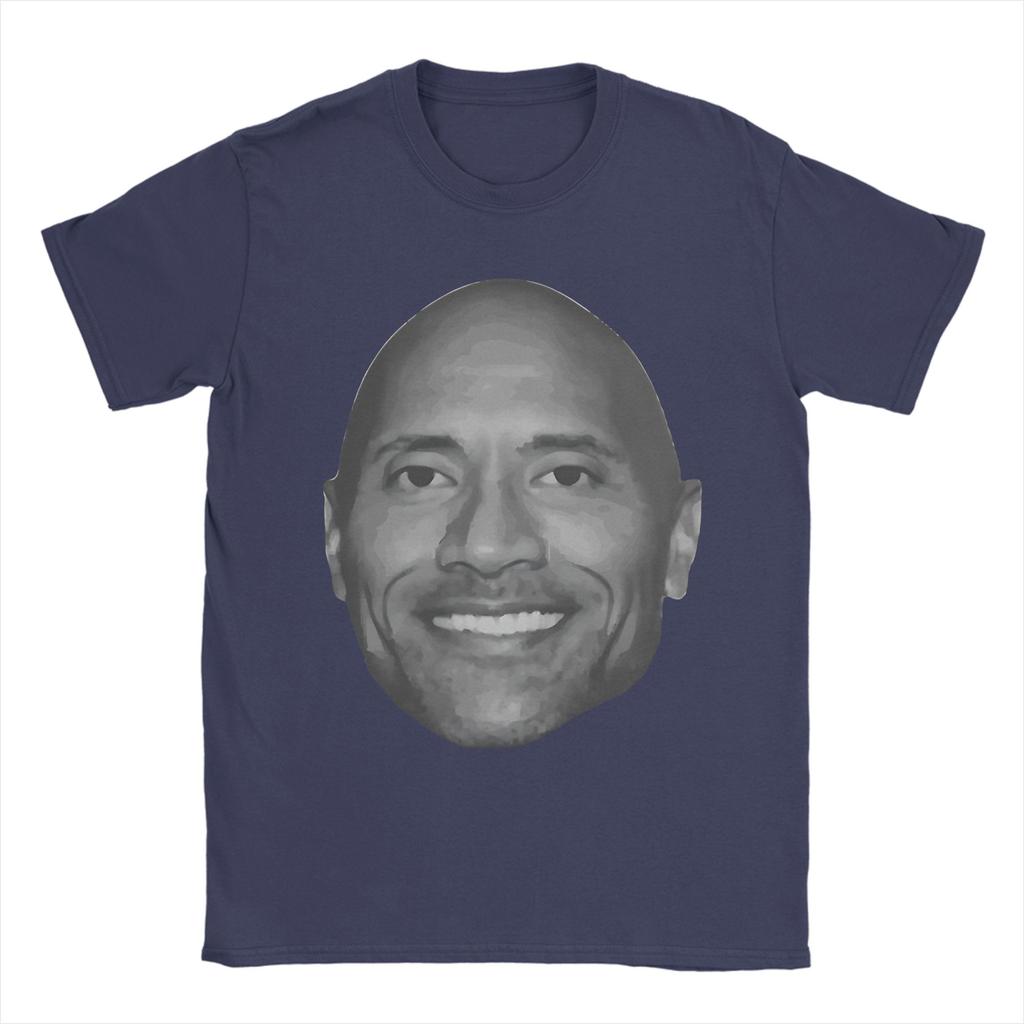 Awesome Dwayne Johnson Big Grinning Bald Head Tshirt Unisex Round Collar Pure Cotton T Shirt Short Sleeve Tee Shirt Gift Clothing