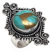 Blue Copper Turquoise Gemstone Handmade Silver Jewelry  "7.5"