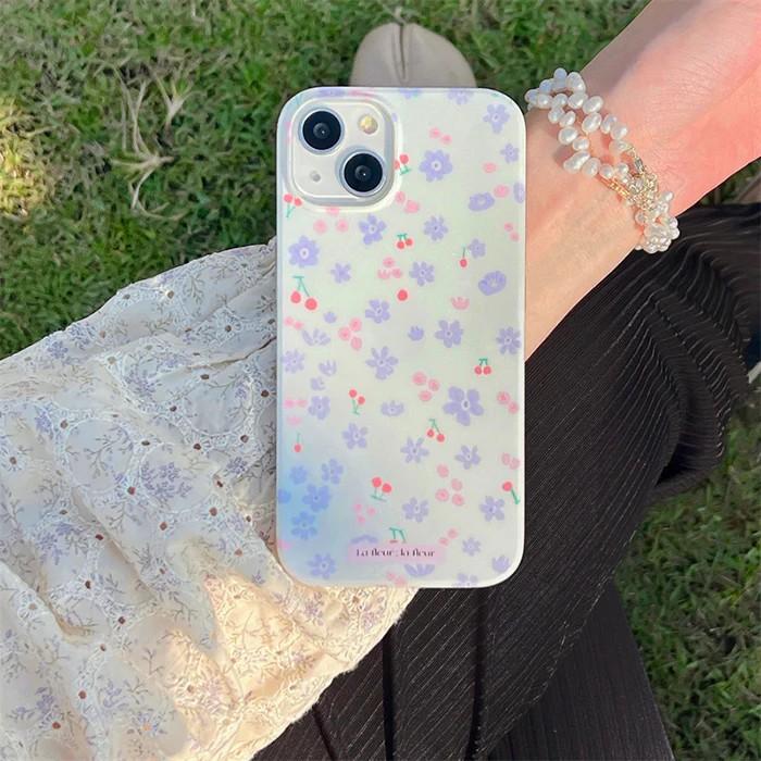Роскошный чехол Clmj с сиреневым цветком для iPhone 17 16 15 14 13 12 11 Pro Max X XS XR XSMax 7 8 Plus Air Глянцевая пленка Жесткая поликарбонатная крышка