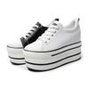 Super High Platform White High 8cm Wedge Heel Shoes Women's Fashion Breathable Sneakers