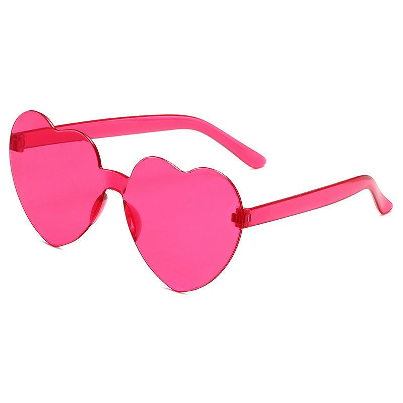 Солнцезащитные очки Peach Heart Sunglasses, Love Glasses, модные безрамные цельные солнцезащитные очки