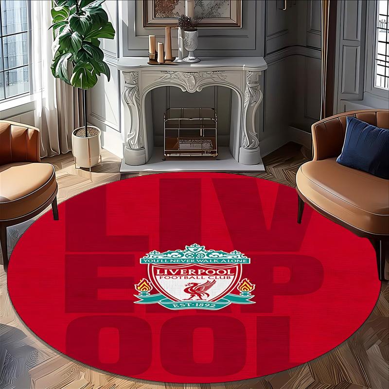 1pc L-Liverpool Carpet, Round Rug, Comfortable, Suitable for Entryways, Living Rooms, Office, And Bedrooms, Christmas Decoration