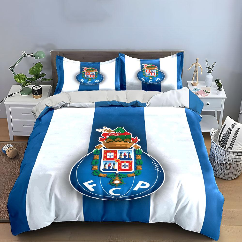 Blue stripes, FCP crest. Bedding sets Duvet cover sets Duvet covers Pillowcases(1 * Duvet Cover 2 * Pillowcases without duvet insert)