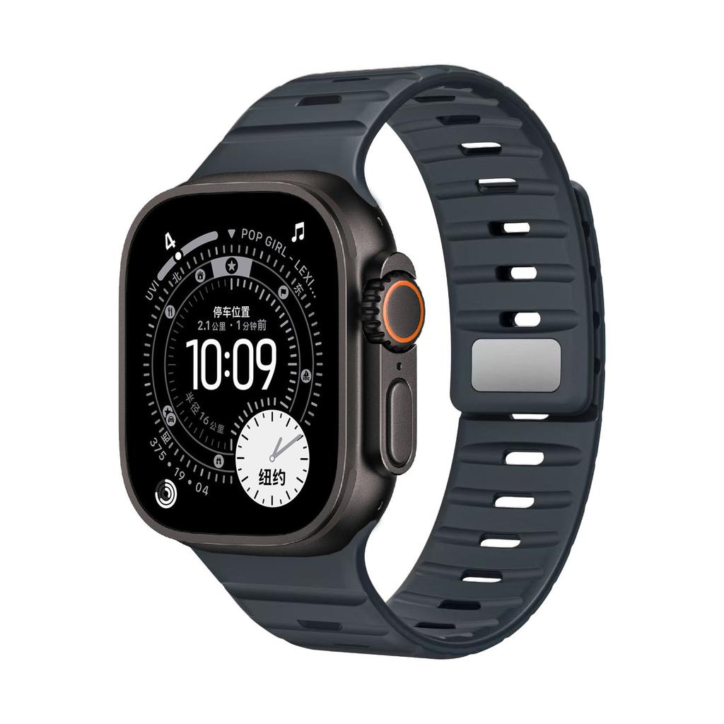 Магнитный силиконовый ремешок для Apple Watch Ultra 3 2 1 49 мм Ремешок Серии 11 10 46 мм 42 мм / 9 8 7 45 мм 41 мм Браслет iWatch 6 5 4 SE 3