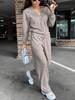Winter Fashion Casual Sports Suit Long Sleeved Cardigan Long Pants Two-piece Set For Women