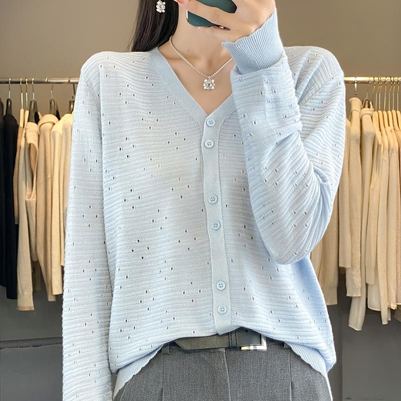 Женский легкий кардиган из 50% шерсти и 50% шелка Mulberry — универсальный трикотаж на все 4 сезона для комфорта и стиля в любое время года