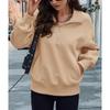 Autumn and Winter Double Pocket Half Zipper Women's Pullover Sweatshirt