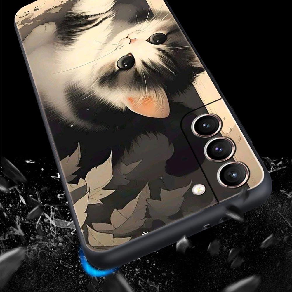 Чехол для телефона с ярким дизайном кошки для Samsung Galaxy S26 S25 S24 S23 S22 S20 S21 FE Ultra S25 Edge Plus 5G Мягкий ТПУ Чехол Сумка Funda